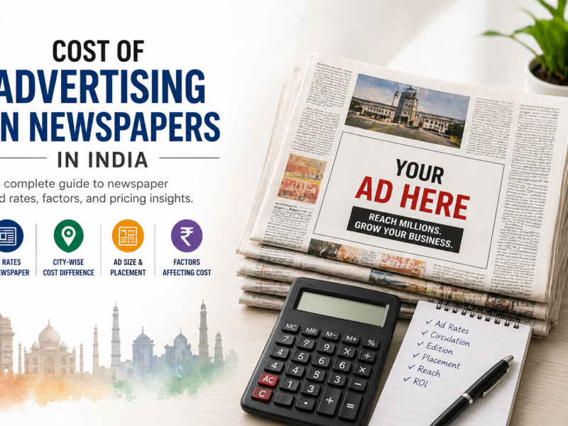 Cost of advertising in newspaper in India