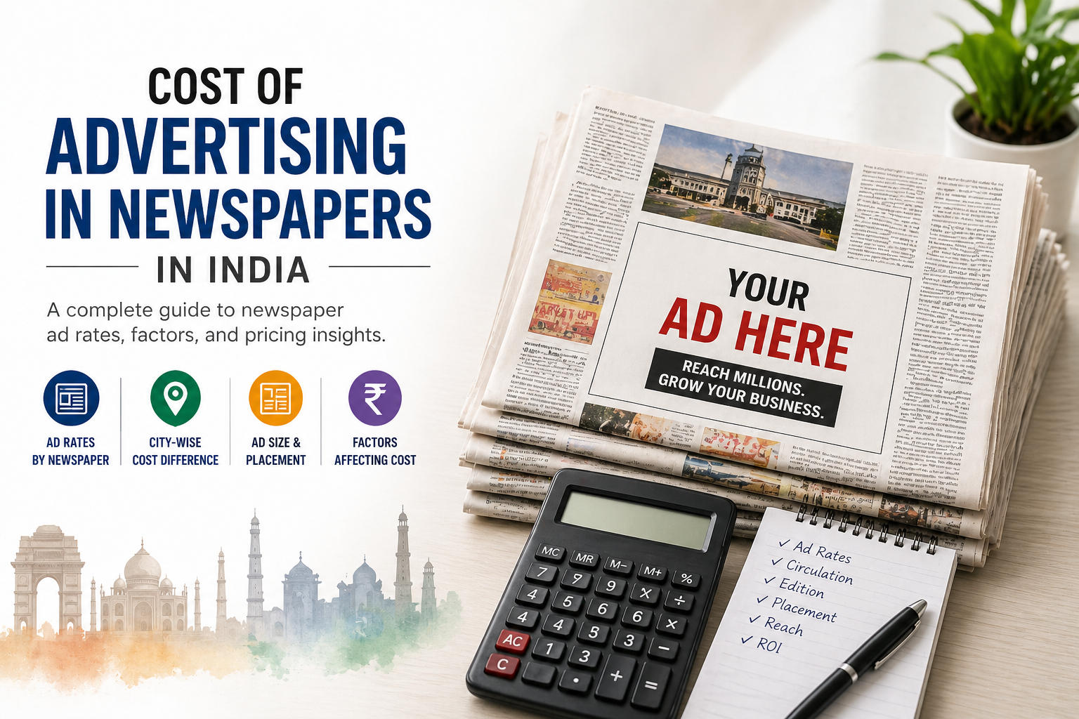 Cost of advertising in newspaper in India